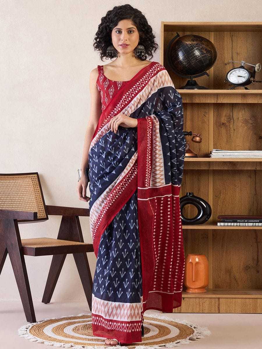 Cotton Ready To Wear Saree in Black