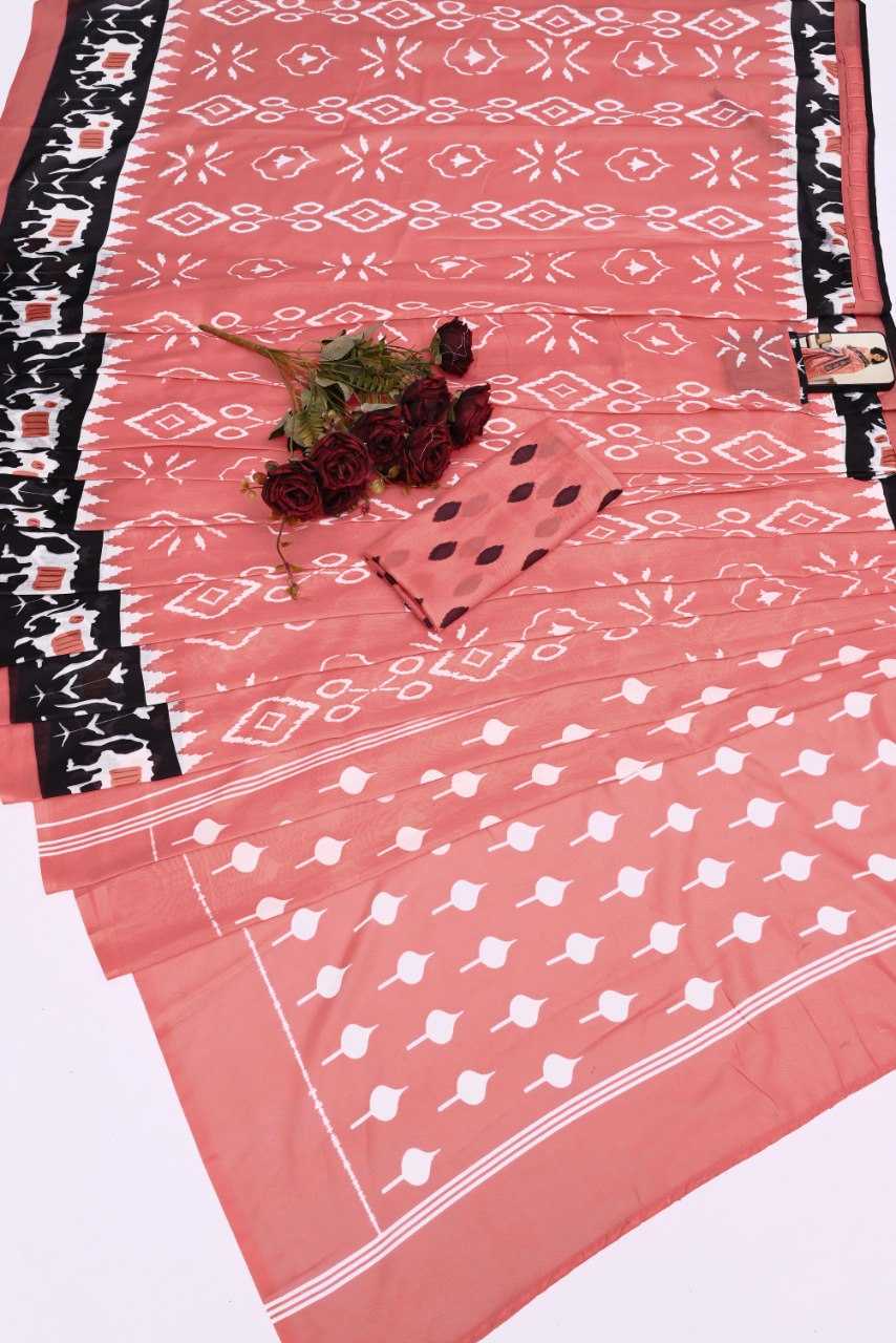 Cotton Ready To Wear Saree in Peach