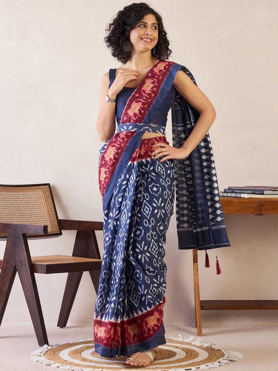 Cotton Ready To Wear Saree in Peach
