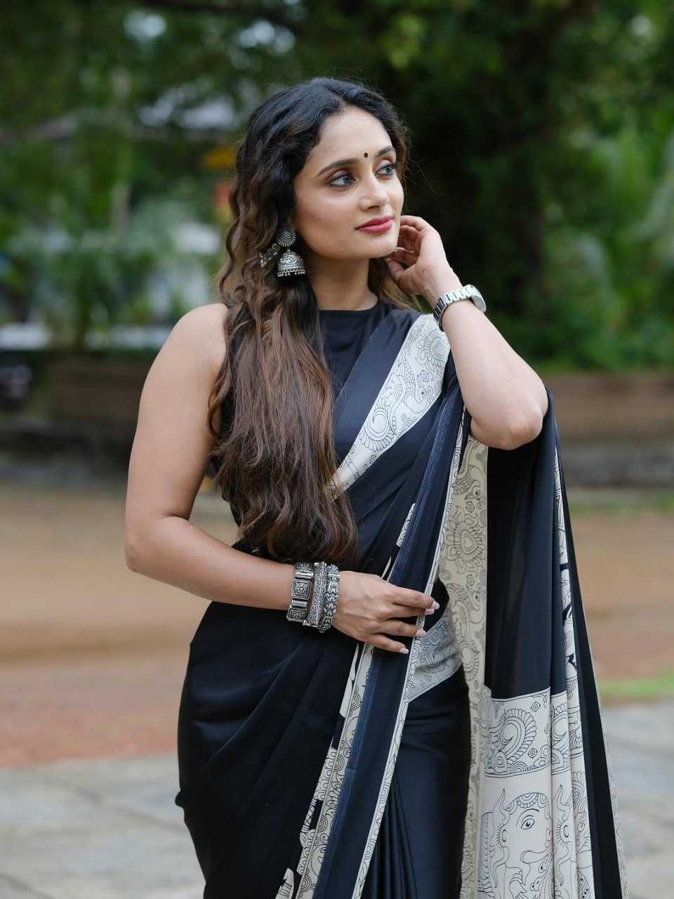 Crepe Silk Ready To Wear Saree 502