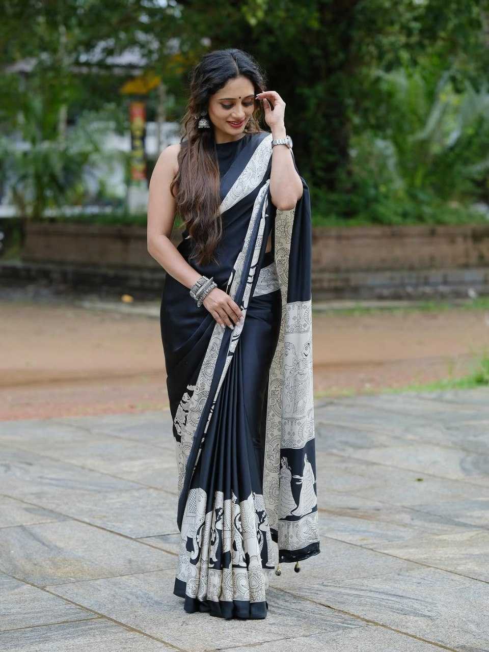 Crepe Silk Ready To Wear Saree 502
