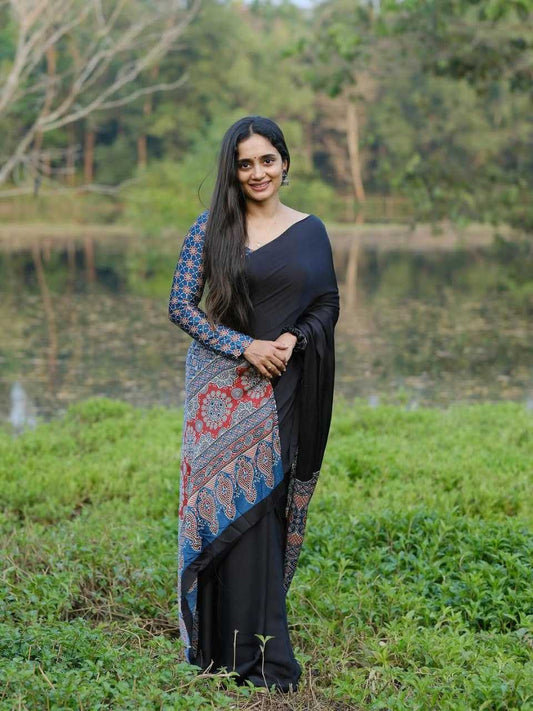 Crepe Silk Ready To Wear Saree 503