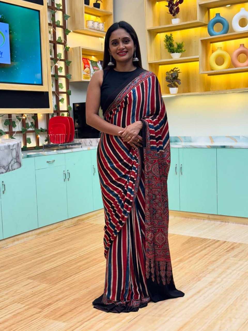 Crepe Silk Ready To Wear Saree 507
