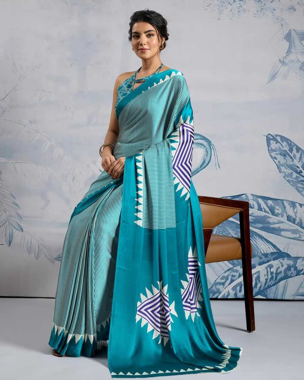 Crepe Silk Ready To Wear Saree in Red