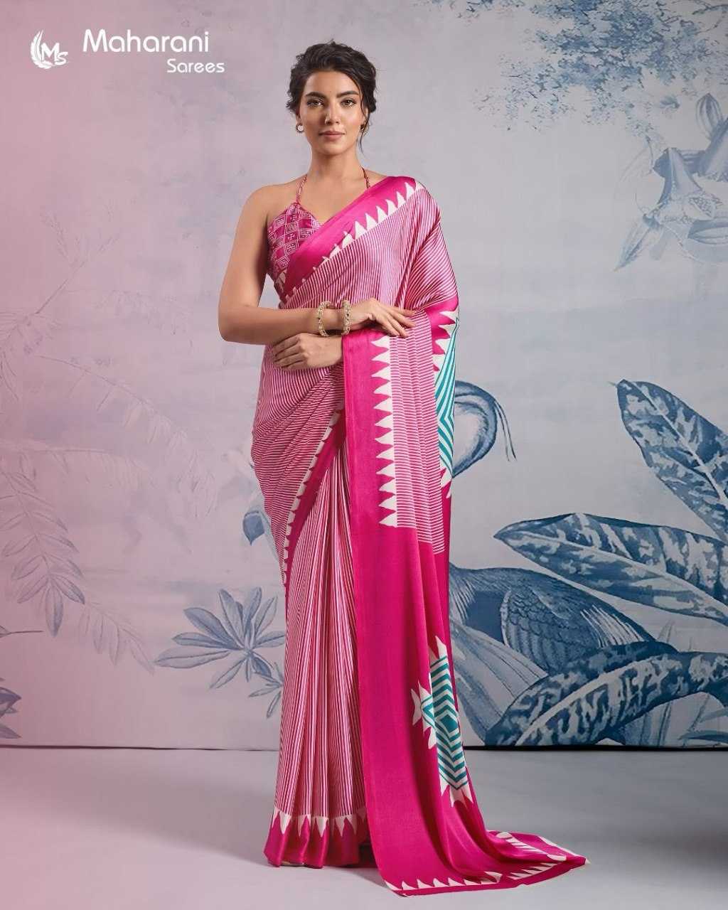 Crepe Silk Ready To Wear Saree in Red