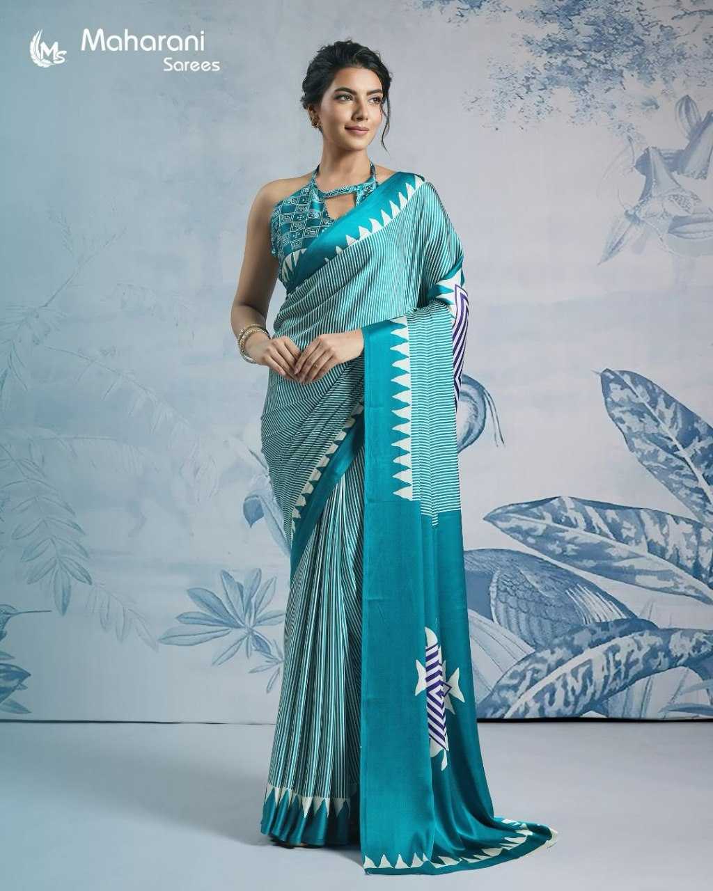 Crepe Silk Ready To Wear Saree in Red
