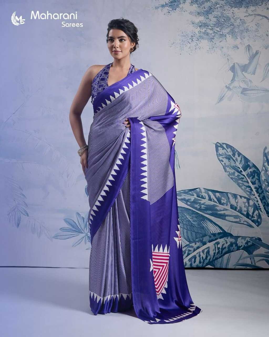 Crepe Silk Ready To Wear Saree in Red
