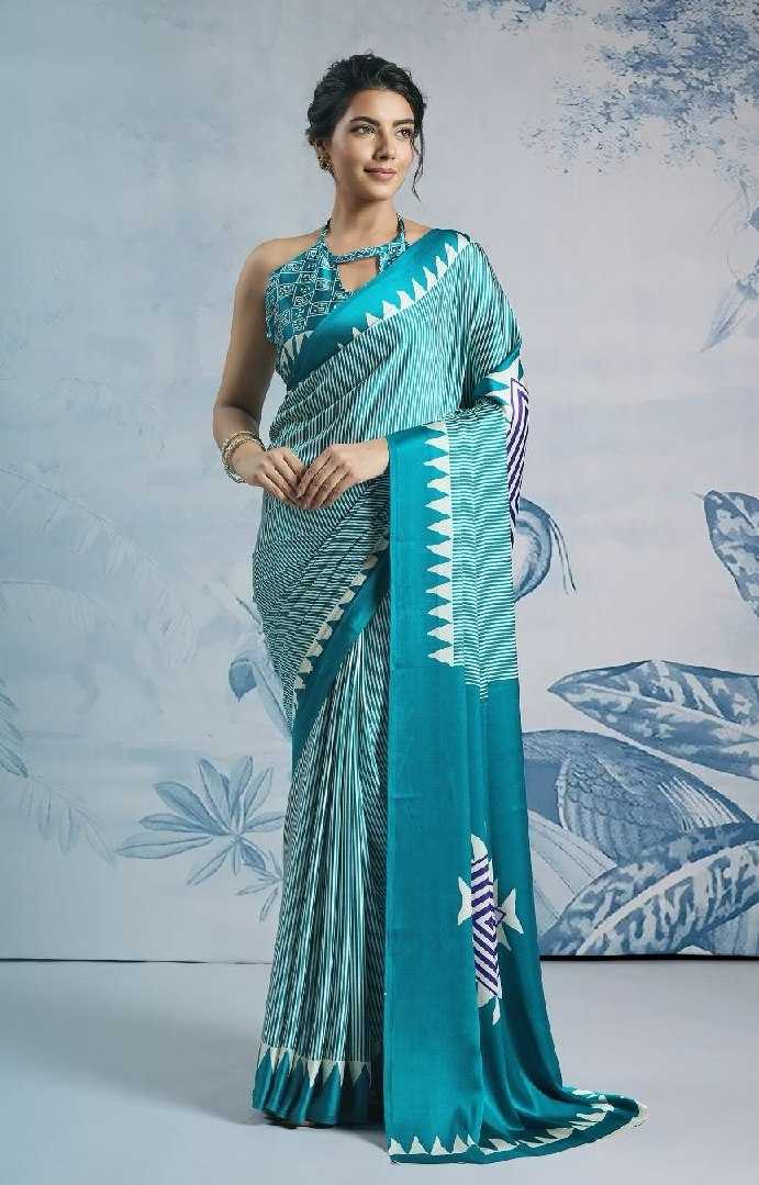 Crepe Silk Ready To Wear Saree in Red