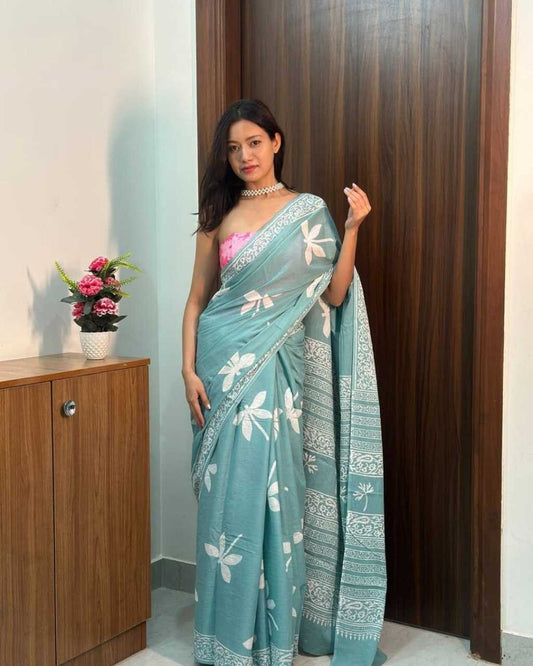 Cotton Ready To Wear Saree 525