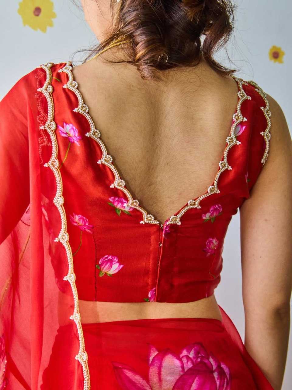Organza Silk Ready To Wear Saree in White