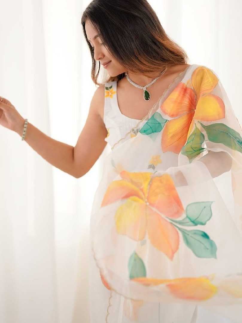 Organza Silk Printed Saree