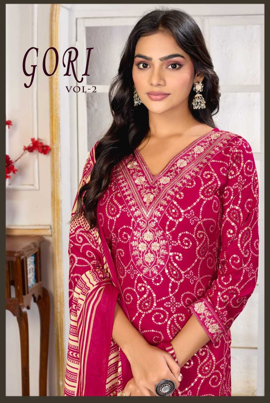 Gori Chanderi Cotton Designer Kurti