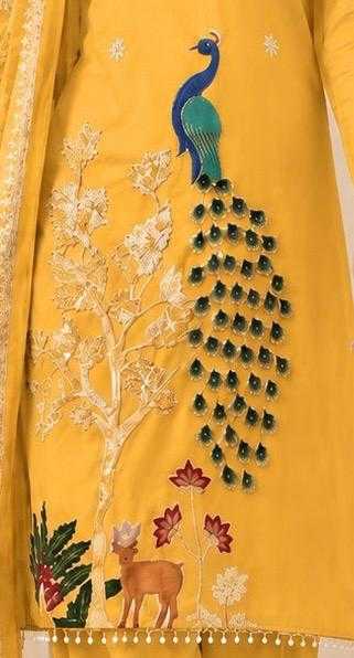 Embroi Vichitra Silk Printed Suit