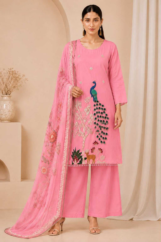 Heavy Vichitra Silk Printed Suit