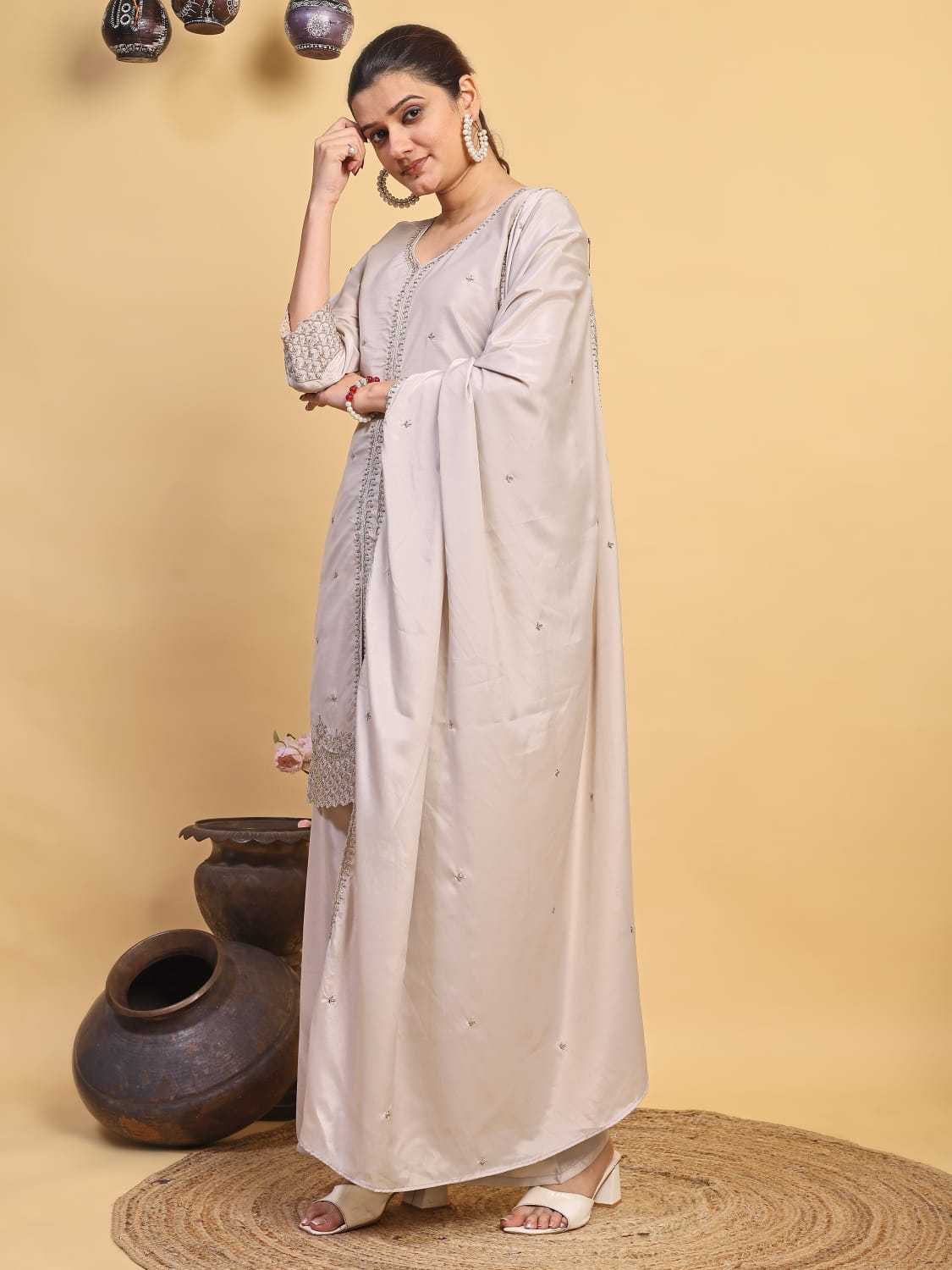 Pure Silk Embroidery Suit