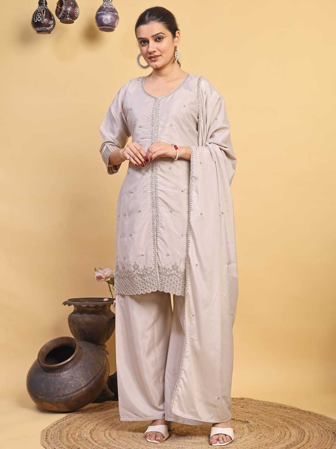 Pure Silk Embroidery Suit