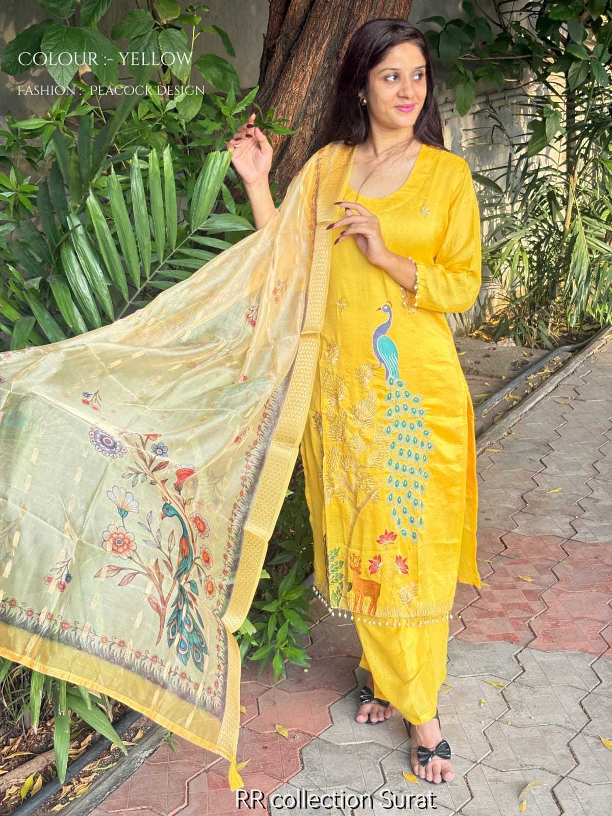 Kavya Vichitra Silk Printed Suit