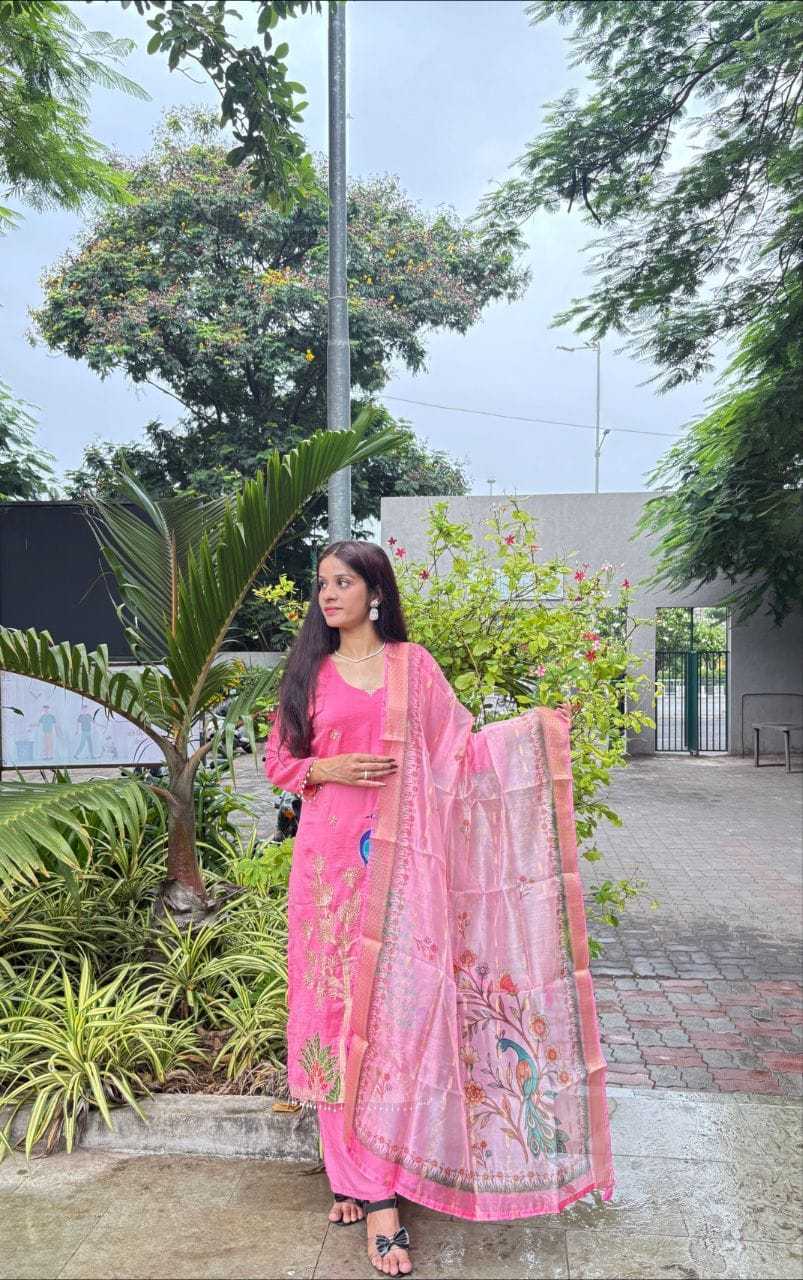 Kavya Vichitra Silk Printed Suit