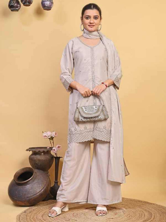Nisha Pure Silk Embroidery Suit
