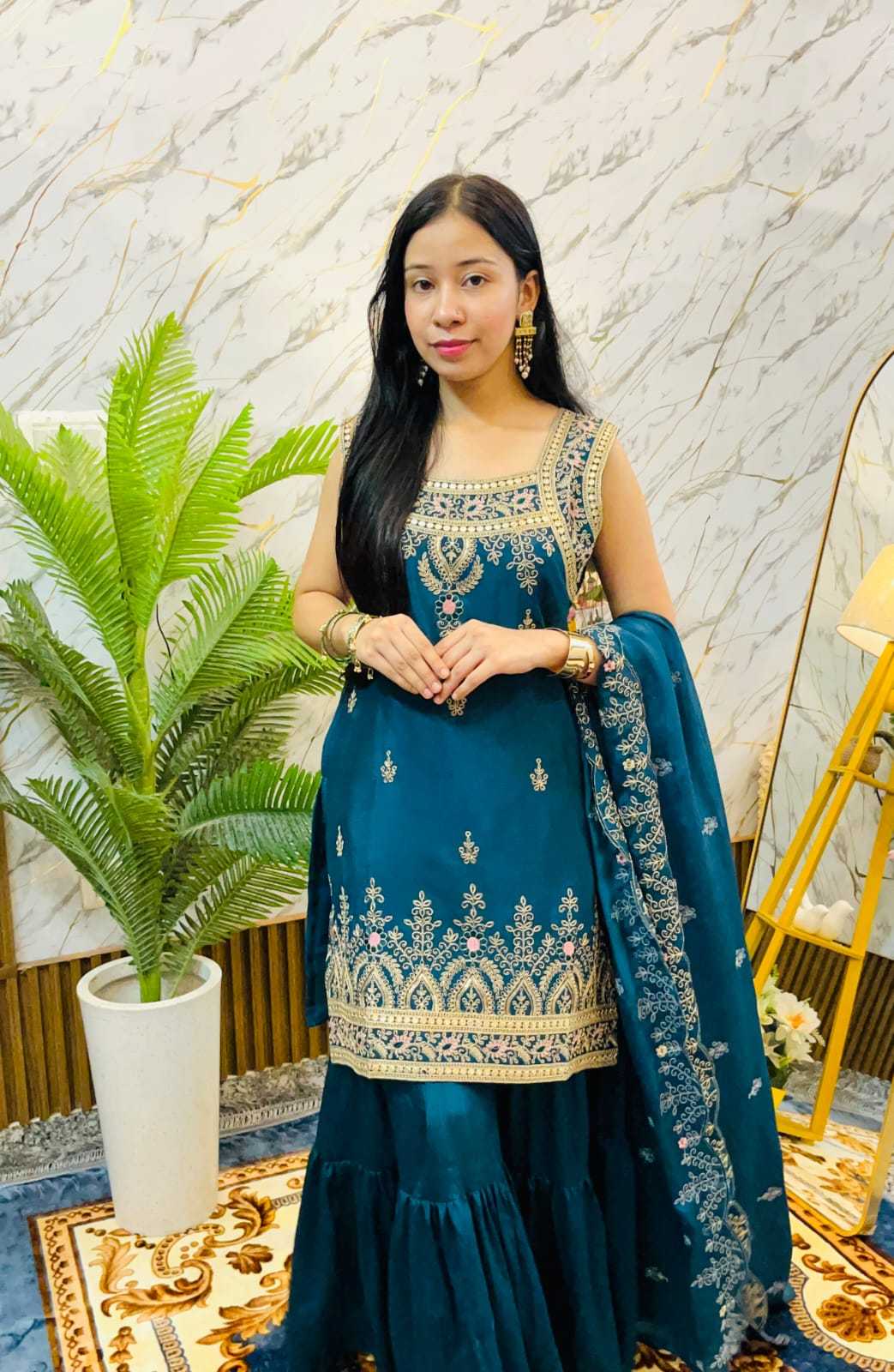 Pure Viscos Embroidery Suit