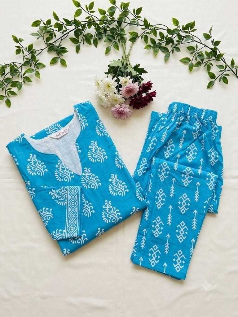 Blue Linen Party Wear Kurti