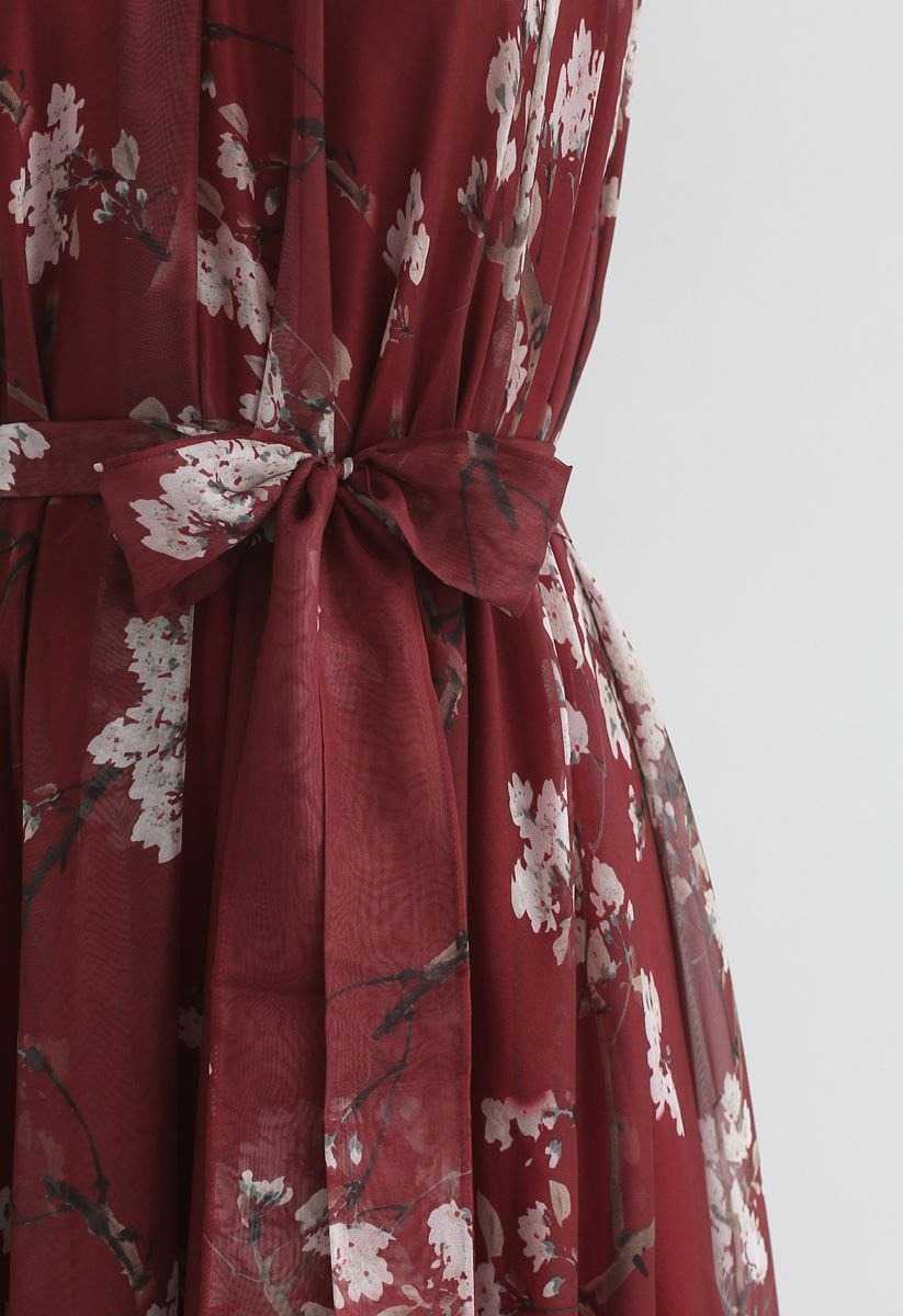 Floral Chiffon Maxi Dress