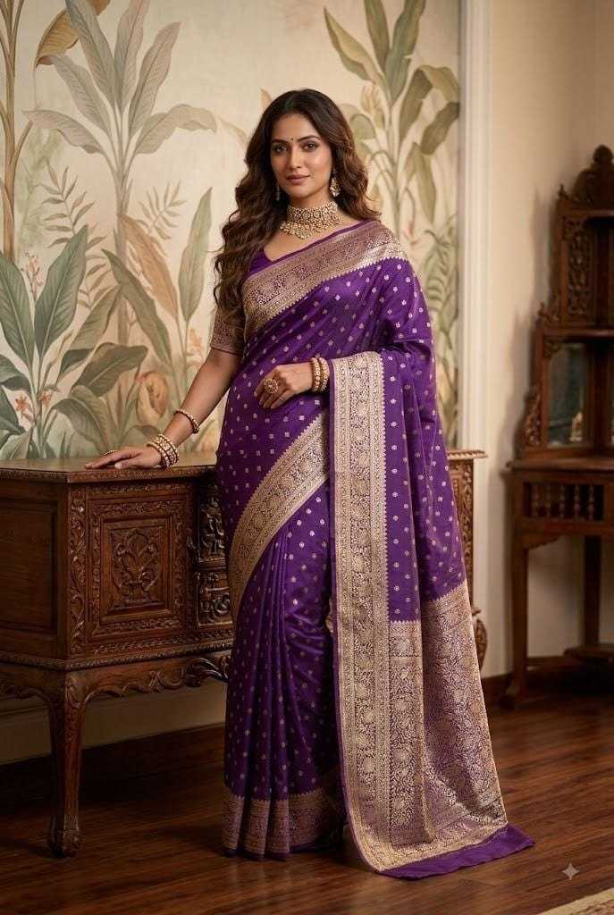 Man Banarasi Soft Silk Designer Saree