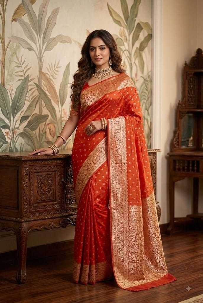 Man Banarasi Soft Silk Designer Saree