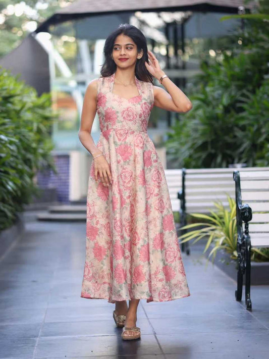 Neckline Cotton Designer Dress
