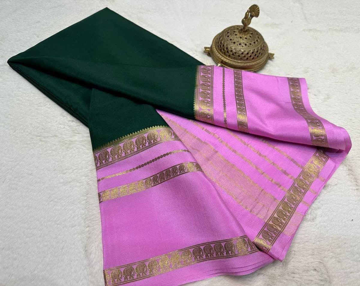 Nylon Mysore Silk Designer Saree