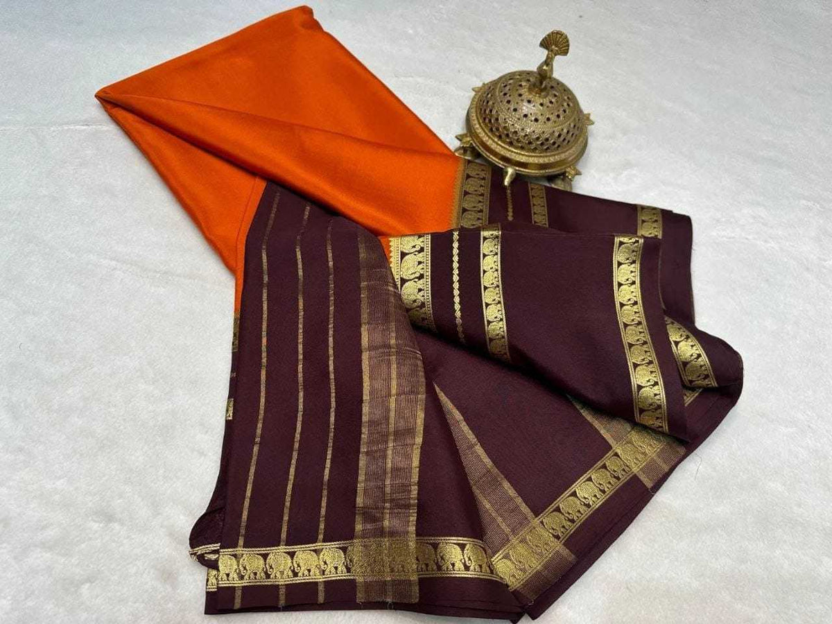 Nylon Mysore Silk Designer Saree