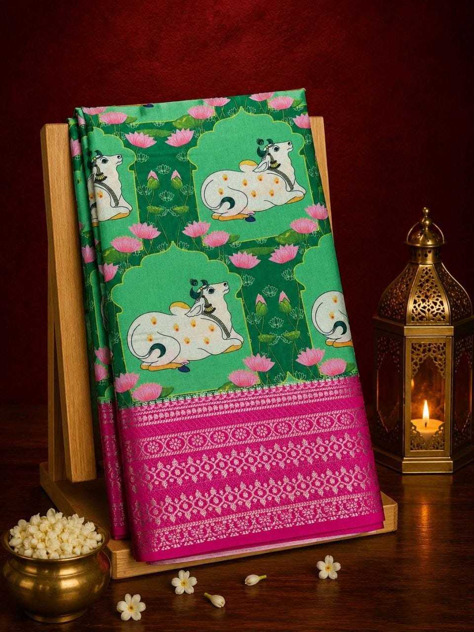 Print Mysore Silk Designer Saree