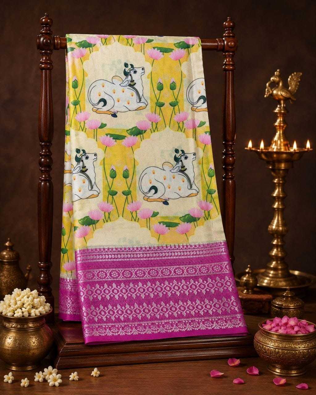 Print Mysore Silk Designer Saree
