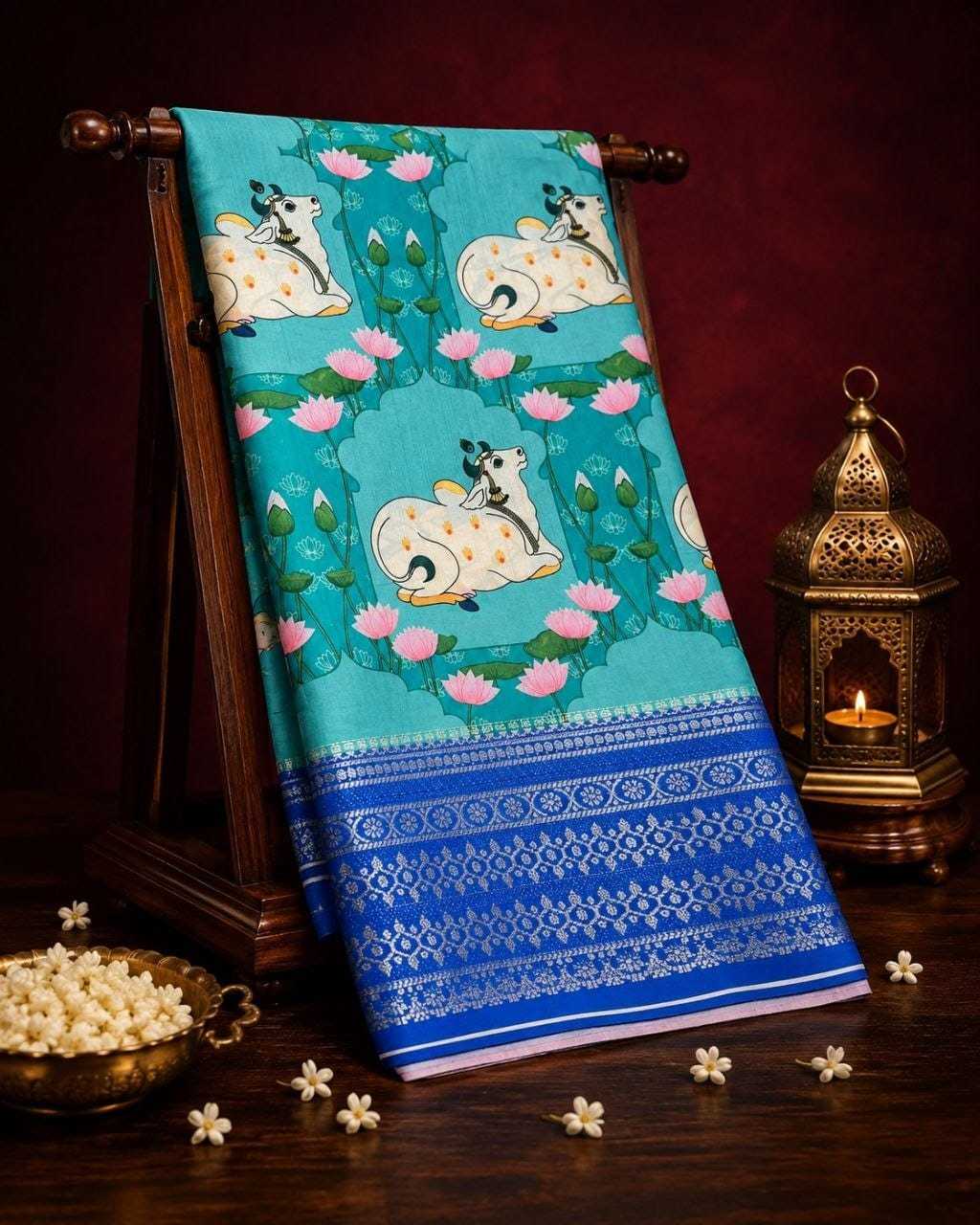 Print Mysore Silk Designer Saree