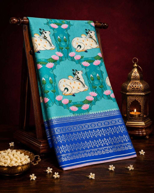 Print Mysore Silk Designer Saree