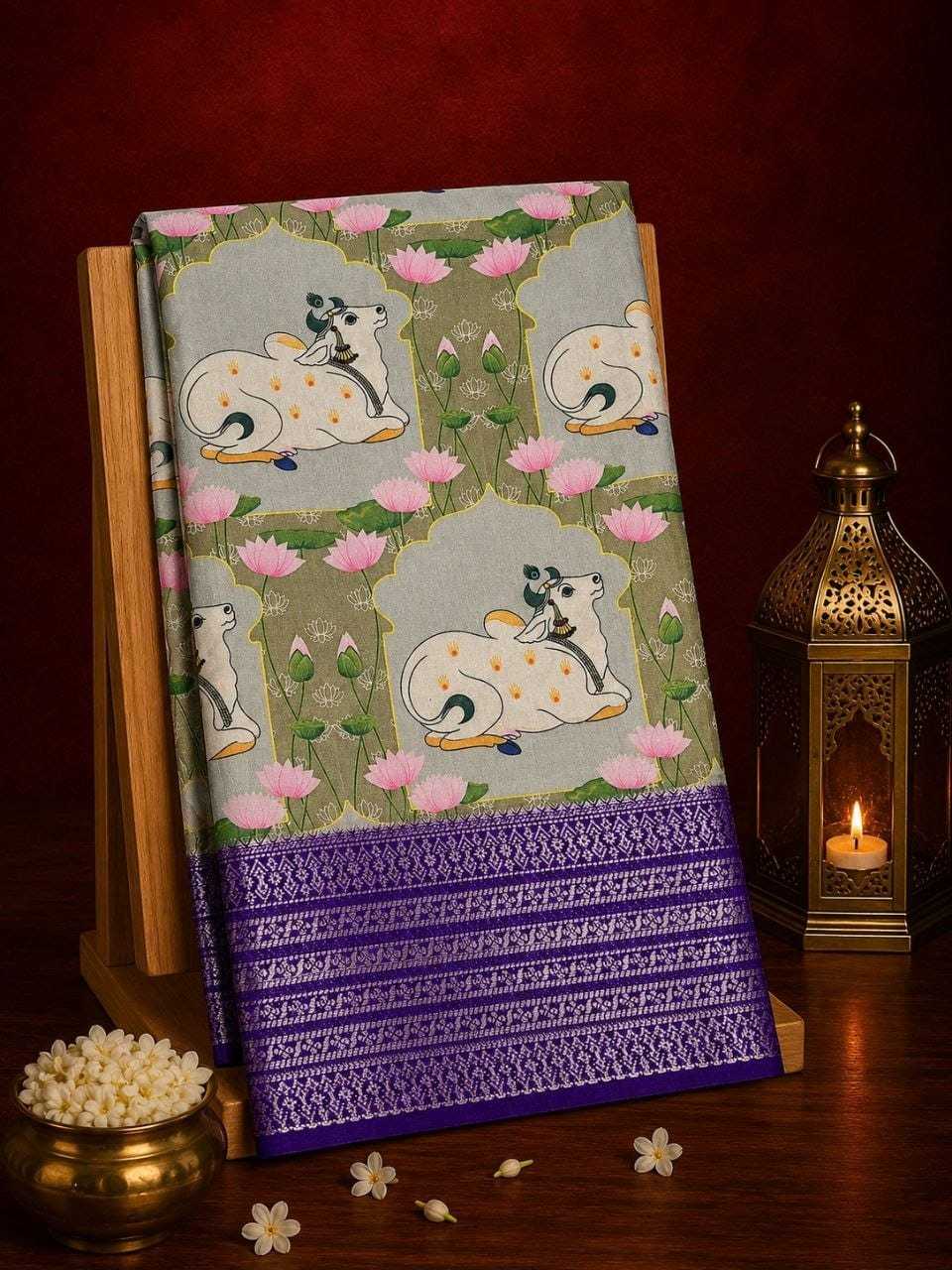 Print Mysore Silk Designer Saree