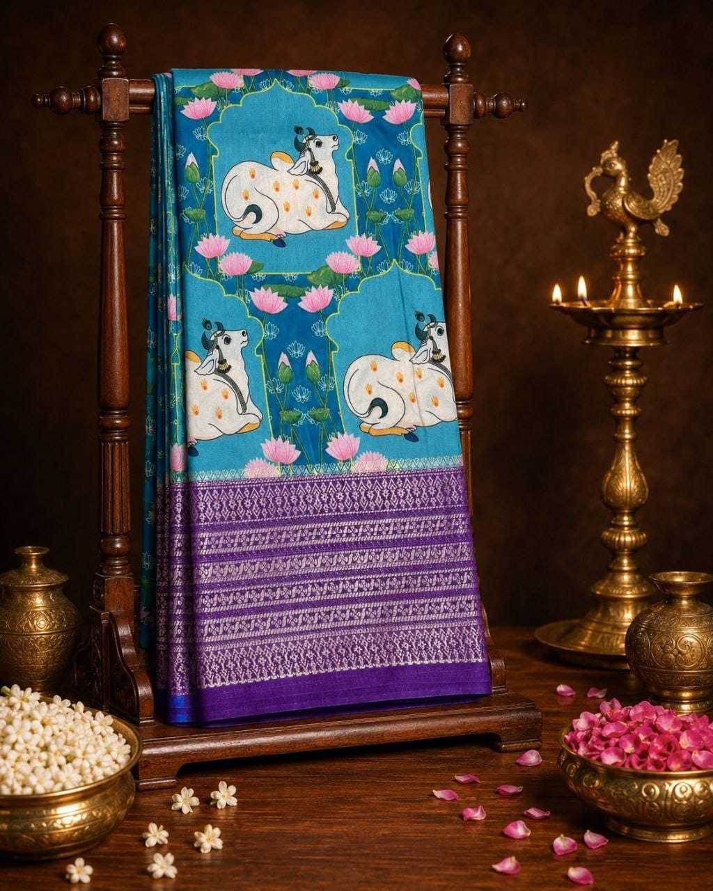 Print Mysore Silk Designer Saree