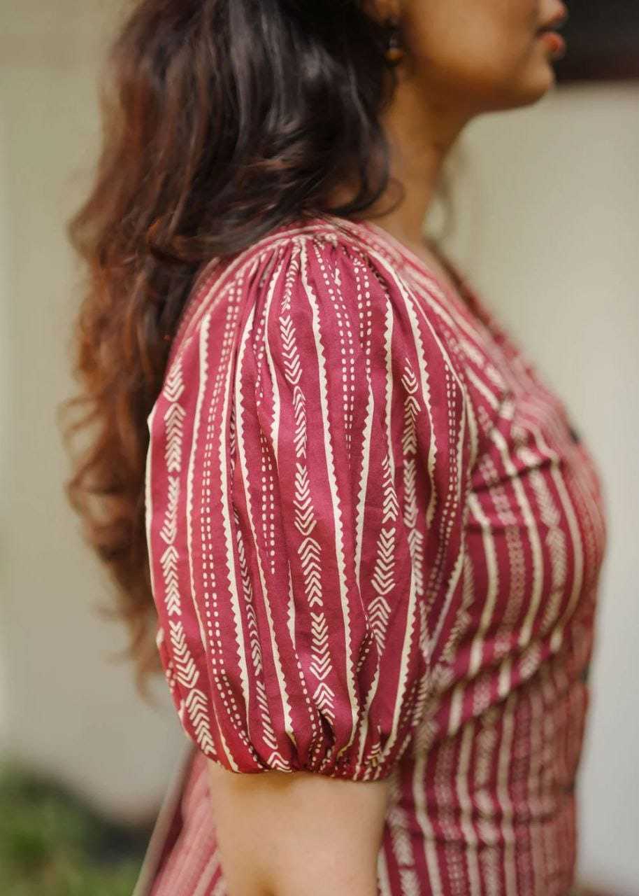 Red Cotton Designer Dress