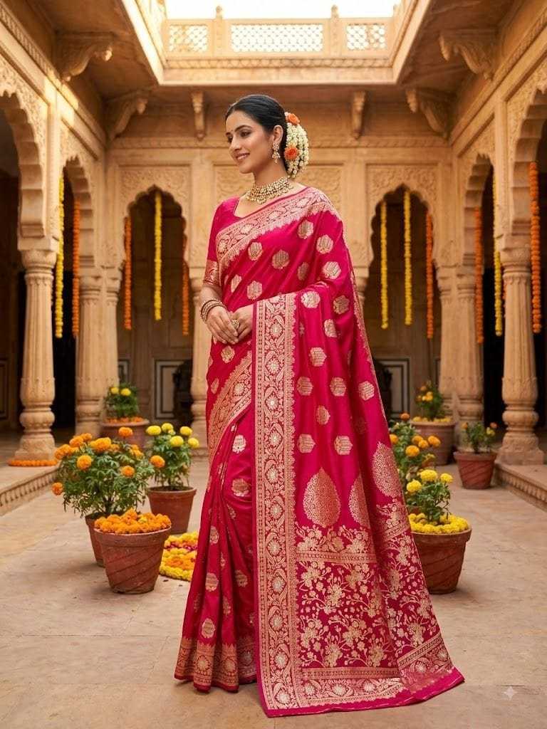 Satin Silk Jacquard Saree