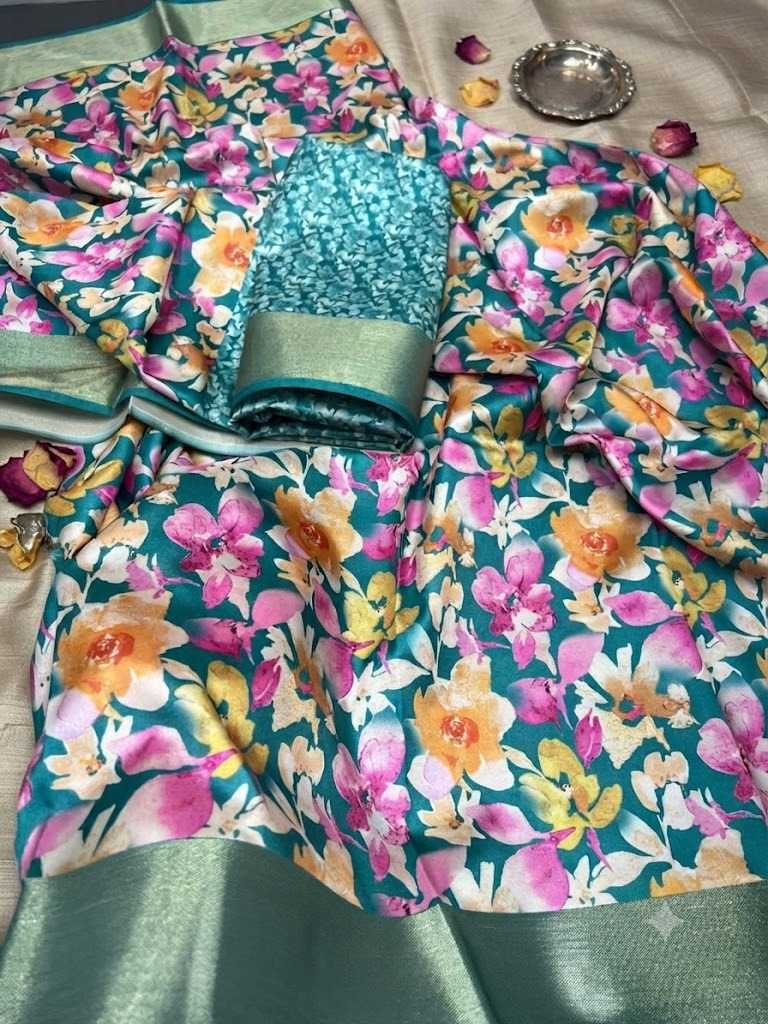 Zari Tussar Silk Printed Saree