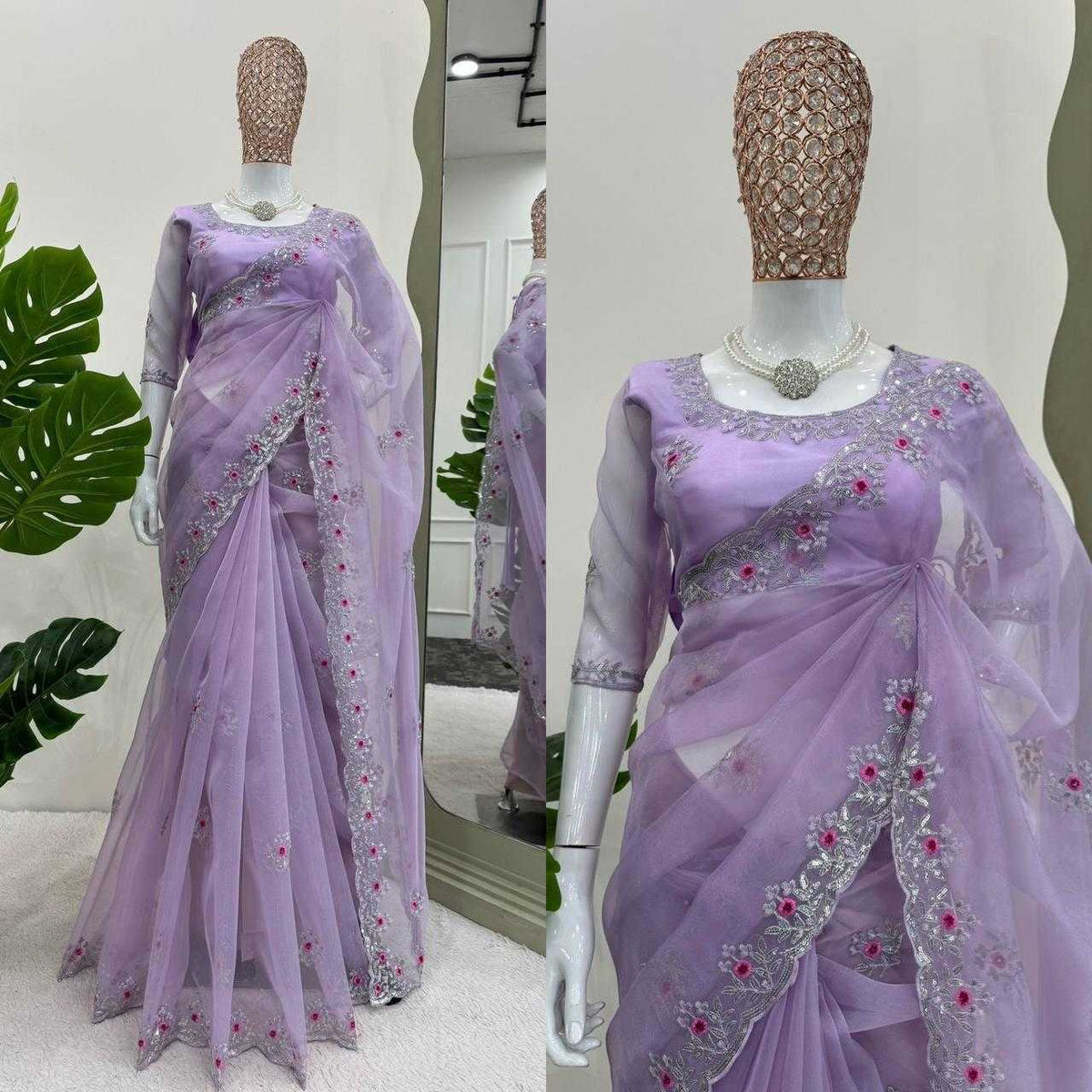 Organza Silk Party Wear Saree