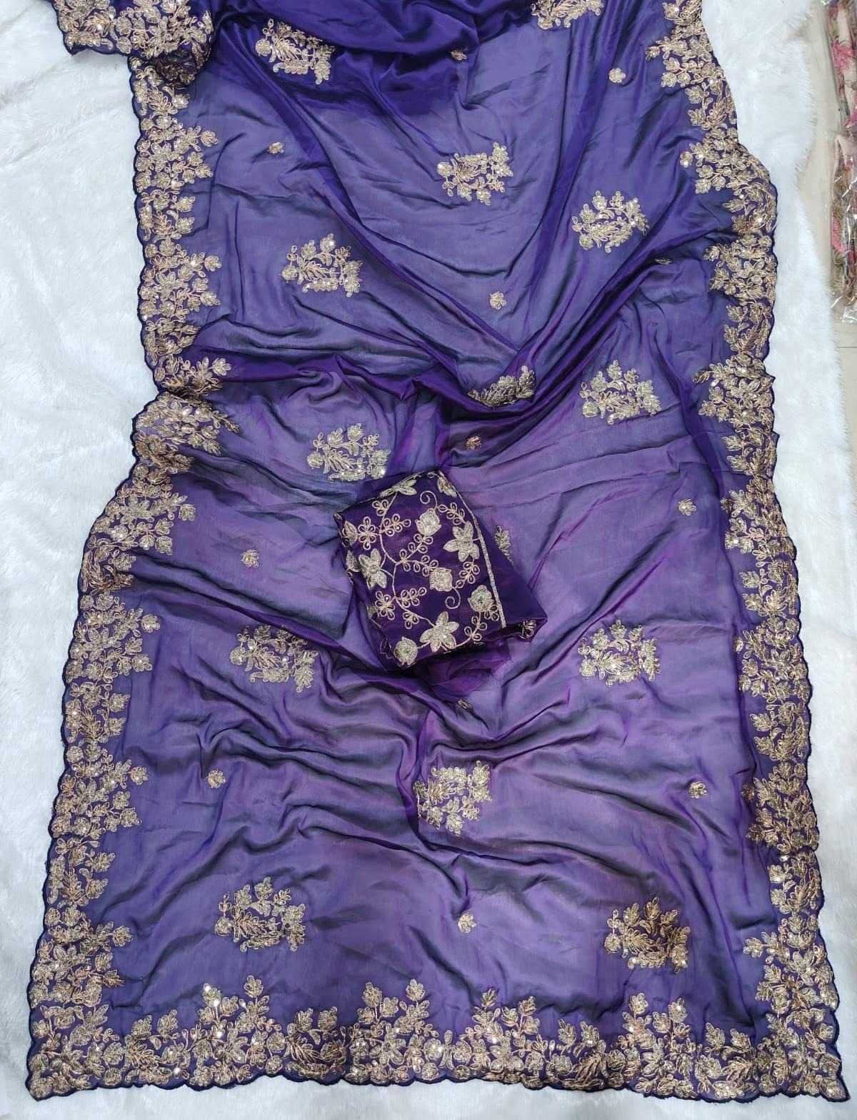 Rangoli Silk Party Wear Saree in Navy Blue