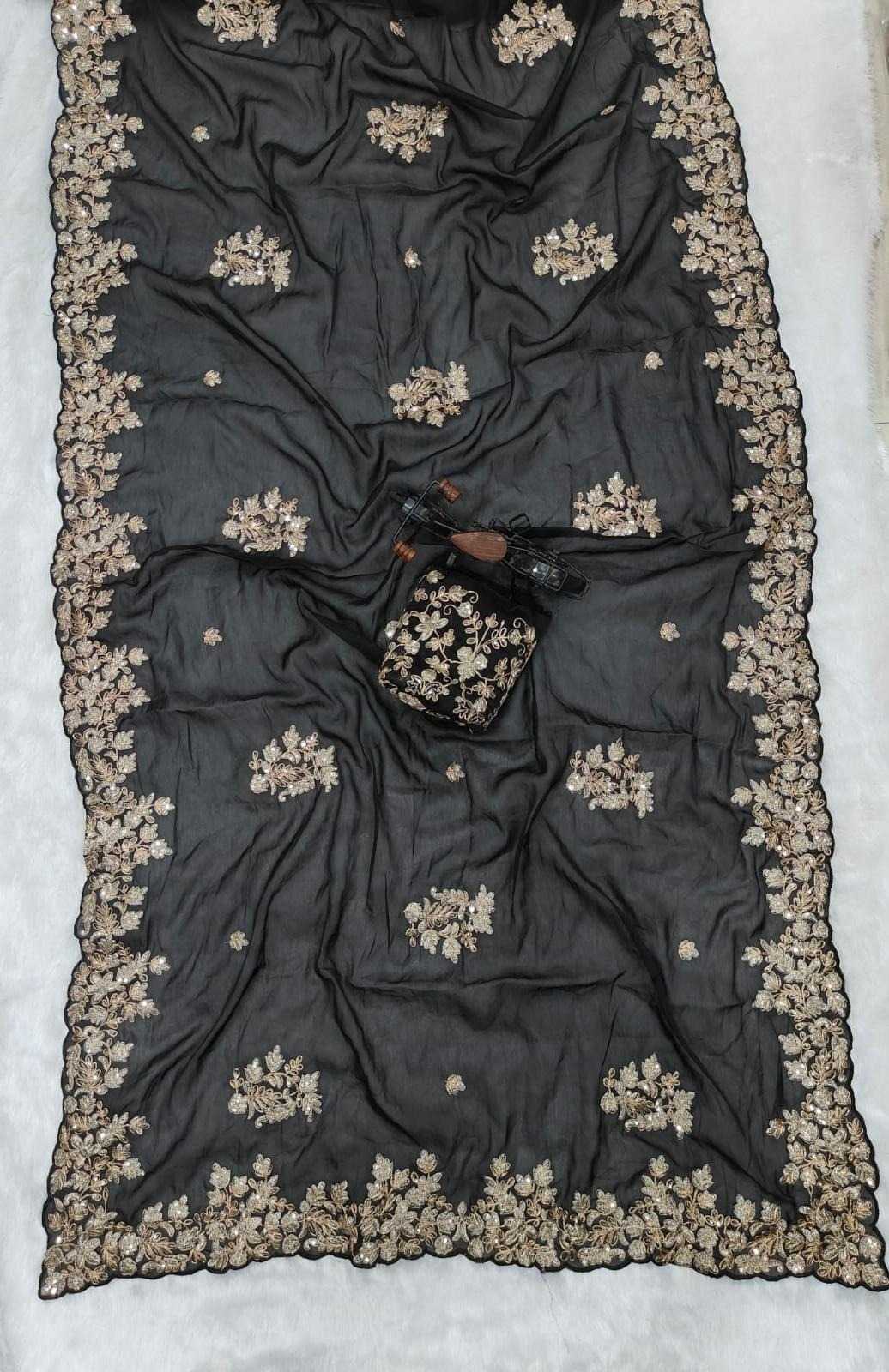 Rangoli Silk Party Wear Saree in Navy Blue