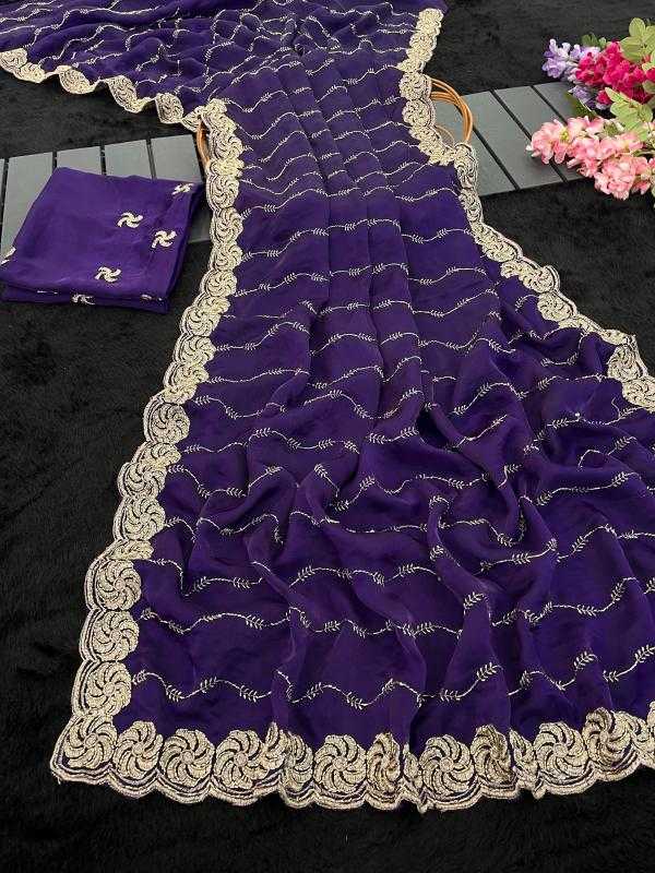 Satin Designer Saree in Morpich