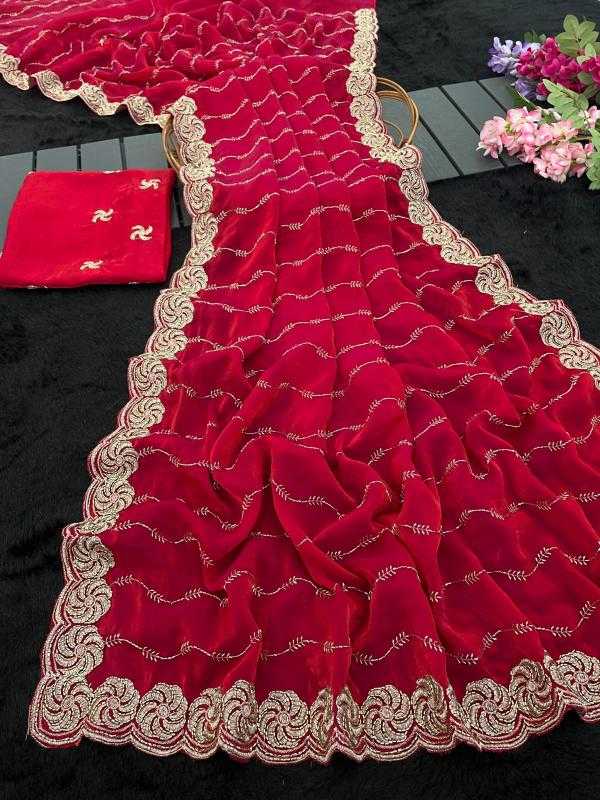 Satin Designer Saree in Morpich