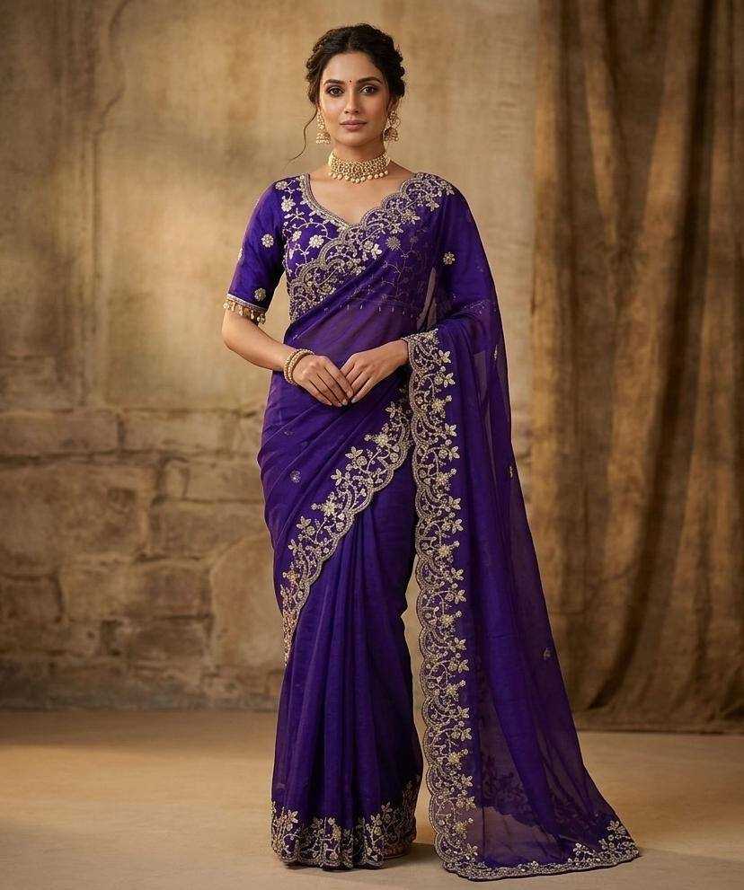 Satin Sequence Saree