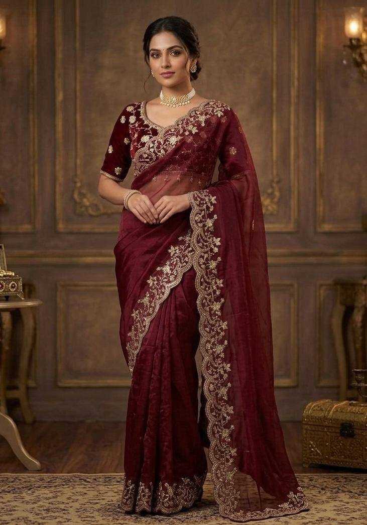 Satin Sequence Saree