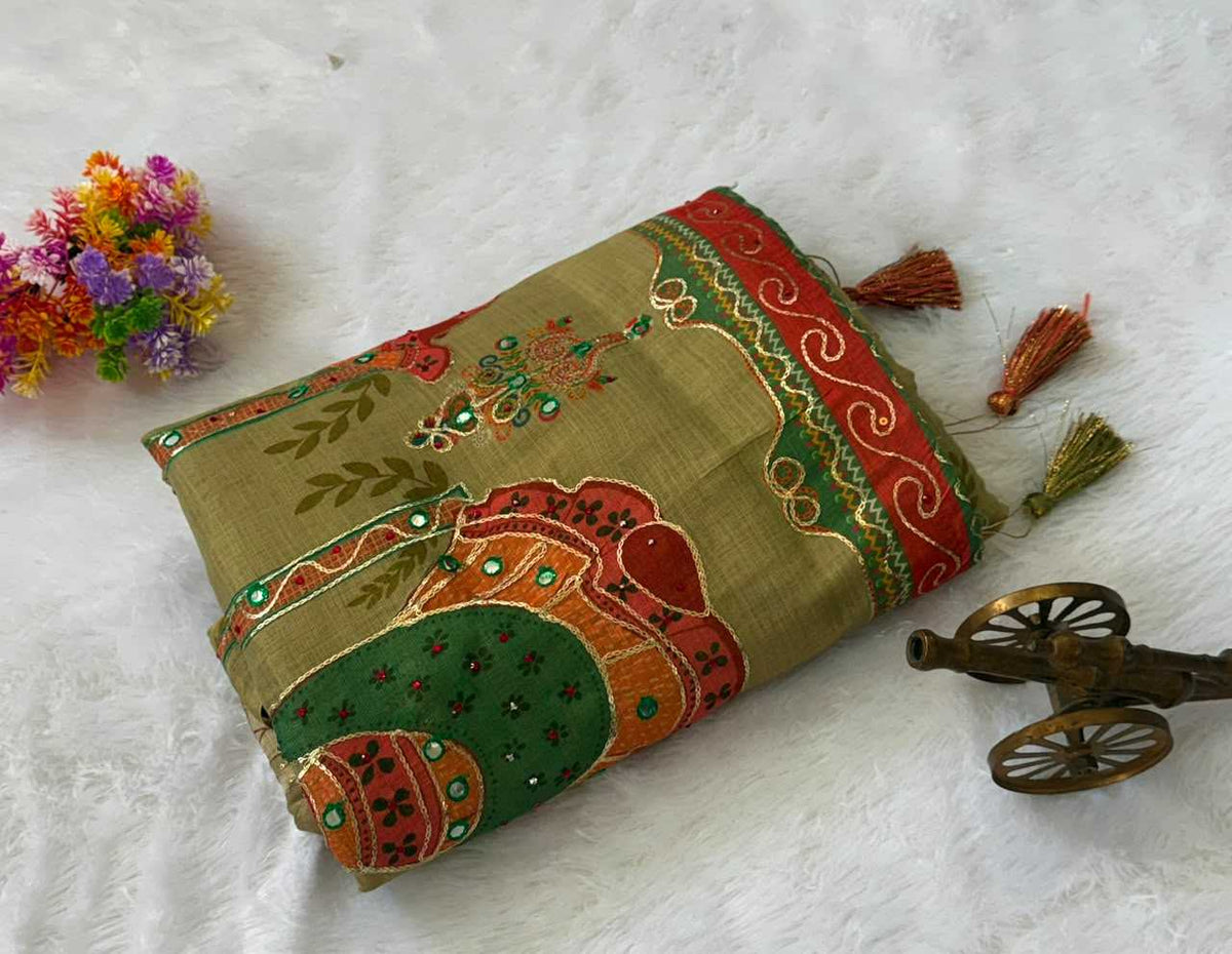 Shimmer Silk Printed Saree