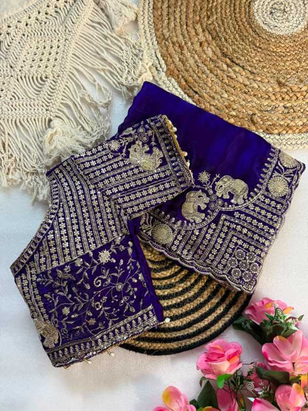 Satin Embroidered Saree in Wine