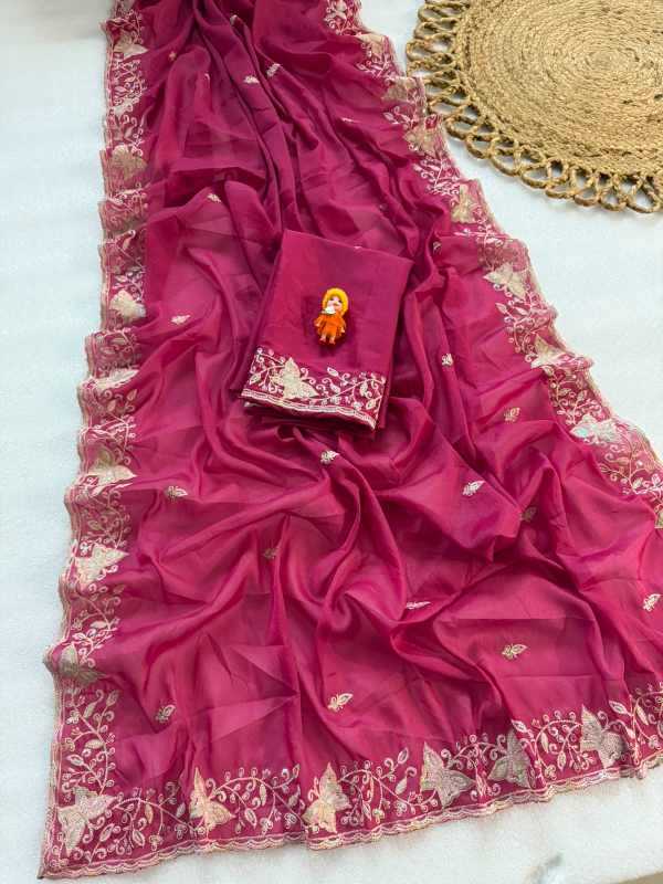 Georgette Saree in Pink